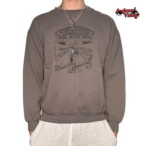 Vintage crewneck Dark grey Seattle public center size medium